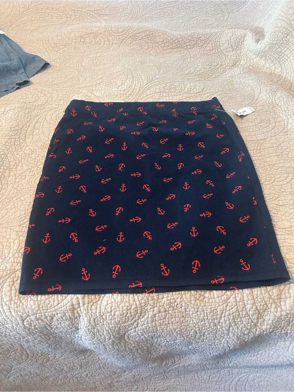 Old Navy Navy Mini Skirt with Red Anchor Print